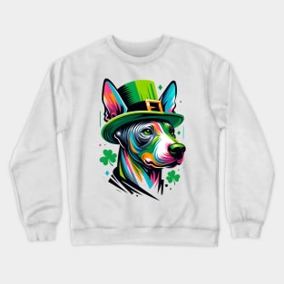 American Hairless Terrier in Saint Patrick's Day Spirit Crewneck Sweatshirt